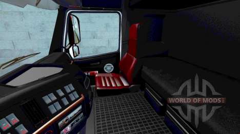 O preto e o vermelho do interior da Volvo para Euro Truck Simulator 2
