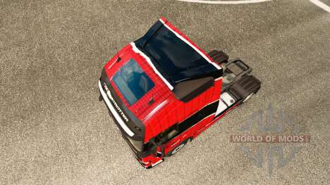 Pele Piel Rojo Negro da Volvo caminhões para Euro Truck Simulator 2