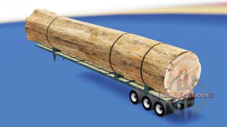 Semi-reboque com uma carga de tronco de árvore para American Truck Simulator