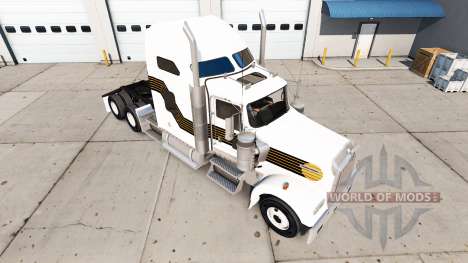 A pele Negra e Ouro no caminhão Kenworth W900 para American Truck Simulator