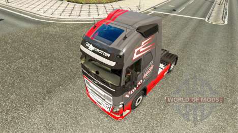 Cinza Vermelho da pele para a Volvo caminhões para Euro Truck Simulator 2