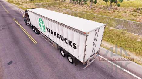 Cortina semi-reboque Starbucks para American Truck Simulator