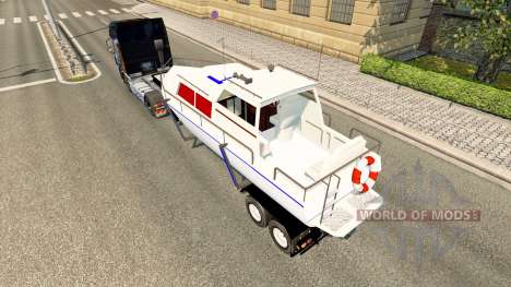 O trailer com o barco para Euro Truck Simulator 2