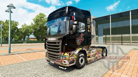 Adesivo de pele Bomba no caminhão Scania para Euro Truck Simulator 2