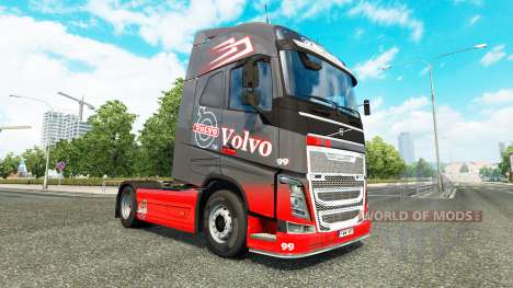 Cinza Vermelho da pele para a Volvo caminhões para Euro Truck Simulator 2