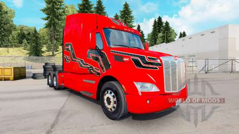Pele de Carbono Inserções no trator Peterbilt para American Truck Simulator