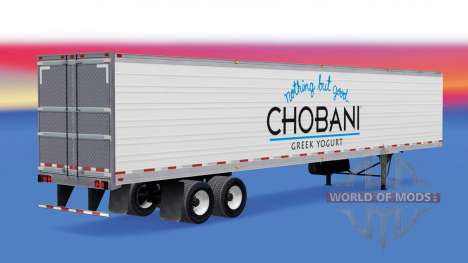 Chobani pele do reefer trailer para American Truck Simulator