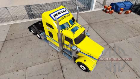 A pele sobre a Penske caminhão Kenworth W900 para American Truck Simulator