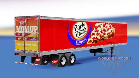 Refrigerado semi-reboque Festa de Pizza para American Truck Simulator