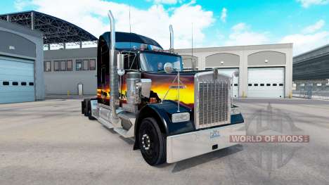 A pele do Sol no caminhão Kenworth W900 para American Truck Simulator