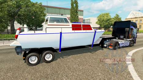 O trailer com o barco para Euro Truck Simulator 2