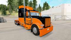 O Preto e pele de Laranja para o caminhão Peterbilt 389 para American Truck Simulator