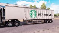 Cortina semi-reboque Starbucks para American Truck Simulator