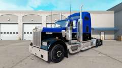 Pele Preta e Azul no caminhão Kenworth W900 para American Truck Simulator