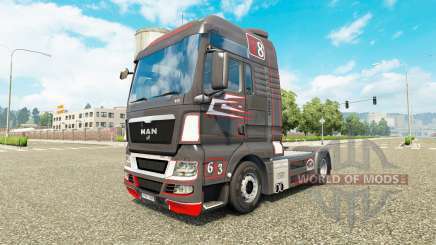 Cinza Vermelho de pele para HOMEM caminhão para Euro Truck Simulator 2