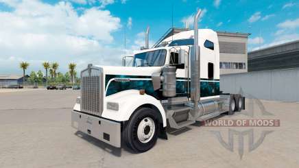 Pele Personalizada Azul Novo caminhão Kenworth W900 para American Truck Simulator