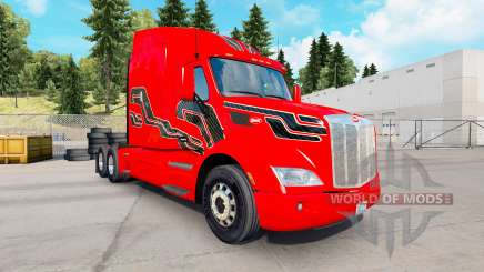 Pele de Carbono Inserções no trator Peterbilt para American Truck Simulator