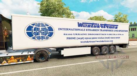 O Oeste Caminhão Trans pele para engate de reboq para Euro Truck Simulator 2