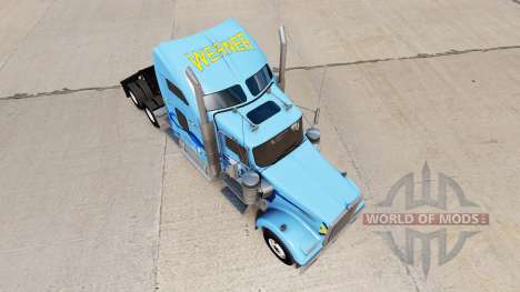Pele Werner no caminhão Kenworth W900 para American Truck Simulator