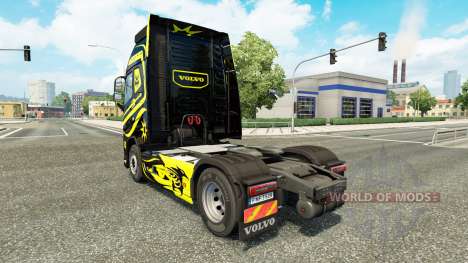 Peles Preto E Amarelo da Volvo caminhões para Euro Truck Simulator 2