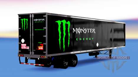 Todo em metal, semi-reboque, Monster Energy para American Truck Simulator