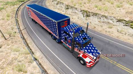 A pele da Bandeira dos EUA trator em um Kenworth para American Truck Simulator