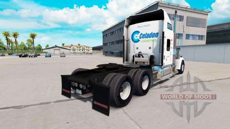 Pele Celadon Logística no caminhão Kenworth W900 para American Truck Simulator
