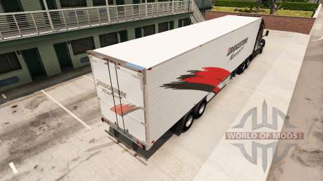 A Bridgestone, a pele do reefer trailer para American Truck Simulator