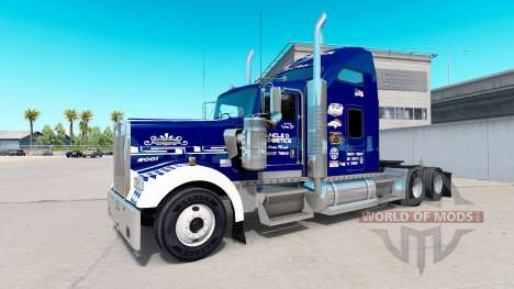 Pele Tio D Logística no caminhão Kenworth W900 para American Truck Simulator