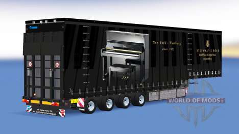 Quatro eixos cortina semi-reboque v1.1.1 para American Truck Simulator