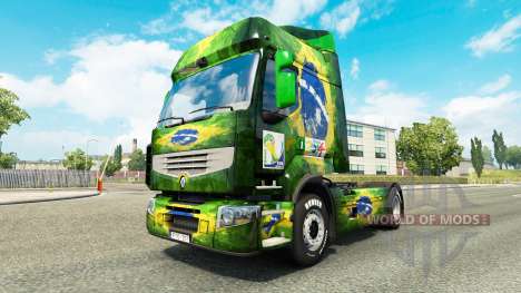 Pele Brasil 2014 para o trator Renault para Euro Truck Simulator 2