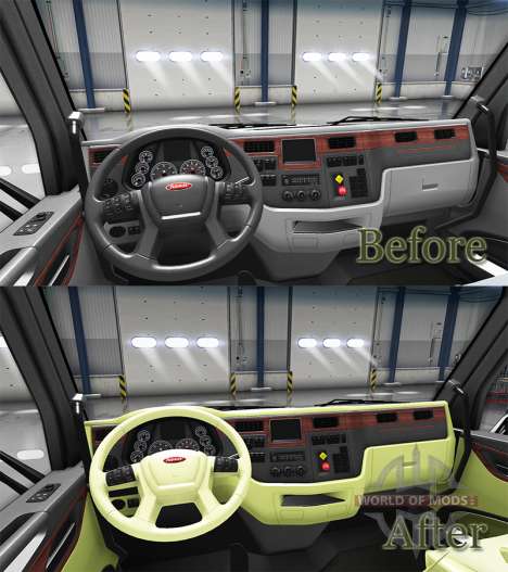 Creme interior Peterbilt 579 para American Truck Simulator