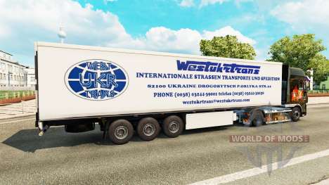 O Oeste Caminhão Trans pele para engate de reboq para Euro Truck Simulator 2