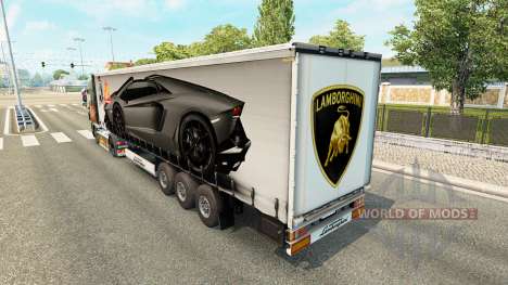 Pele Lamborghini Aventador no trailer para Euro Truck Simulator 2