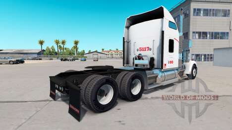 Pele Heartland Express, [branco] caminhão Kenwor para American Truck Simulator