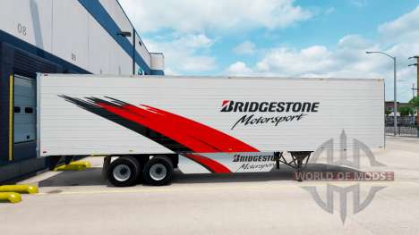 A Bridgestone, a pele do reefer trailer para American Truck Simulator