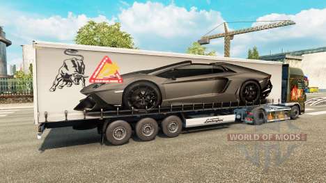 Pele Lamborghini Aventador no trailer para Euro Truck Simulator 2