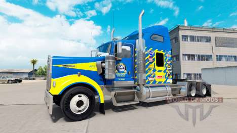 Pele Goodyear Corrida de caminhão Kenworth W900 para American Truck Simulator