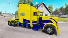 Pele Amarela e Azul para o caminhão Peterbilt 389 para American Truck Simulator