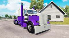 Pele Roxo e Branco para o caminhão Peterbilt 389 para American Truck Simulator