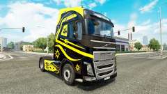 Peles Preto E Amarelo da Volvo caminhões para Euro Truck Simulator 2