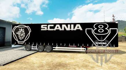 Cortina semi-reboque com Scania V8 para Euro Truck Simulator 2