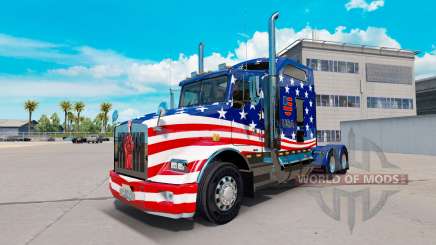 A pele da Bandeira dos EUA trator em um Kenworth T800 para American Truck Simulator