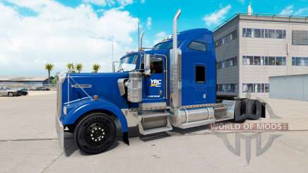 Pele YRC Mercadorias no caminhão Kenworth W900 para American Truck Simulator