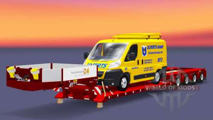 De baixo da cama de rede de arrasto de Boneca com uma carga de van para Euro Truck Simulator 2