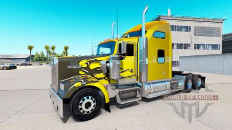 Pele de Carbono Personalizada no caminhão Kenwor para American Truck Simulator