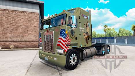 Pele Militar Meninas no trator Kenworth K100 para American Truck Simulator