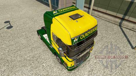 Ouro Verde Transportes pele para o Scania truck para Euro Truck Simulator 2