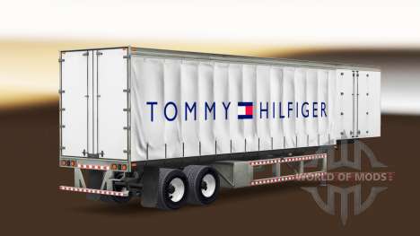 Pele de Tommy Hilfiger em uma cortina semi-reboq para American Truck Simulator