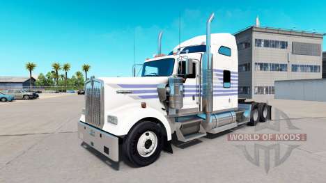 Pele Listras Clássicas no caminhão Kenworth W900 para American Truck Simulator